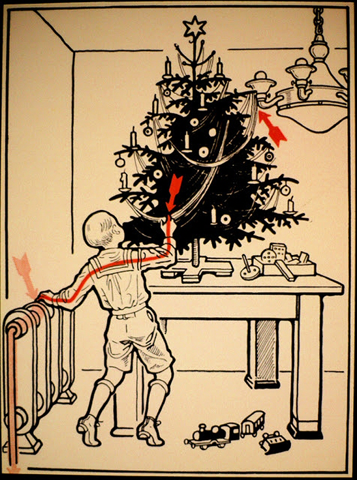 Illusztráció az áramütésről 1931-ből.